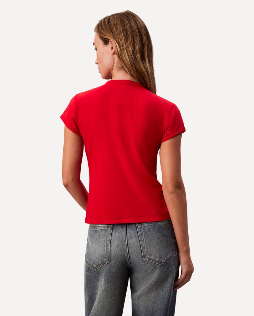 T-shirt com Logótipo Metalizado Vermelho-4