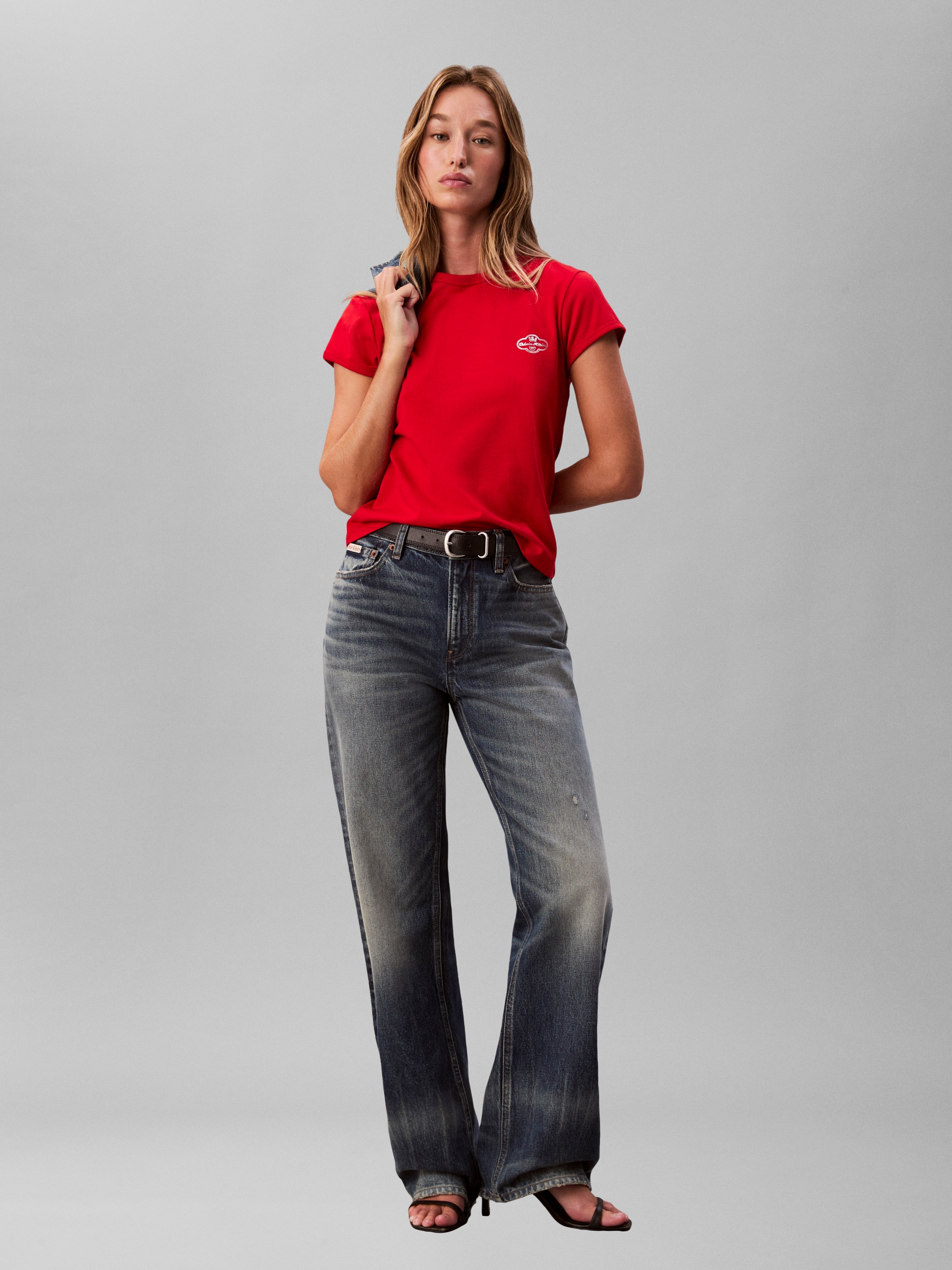 T-shirt com Logótipo Metalizado Vermelho-6
