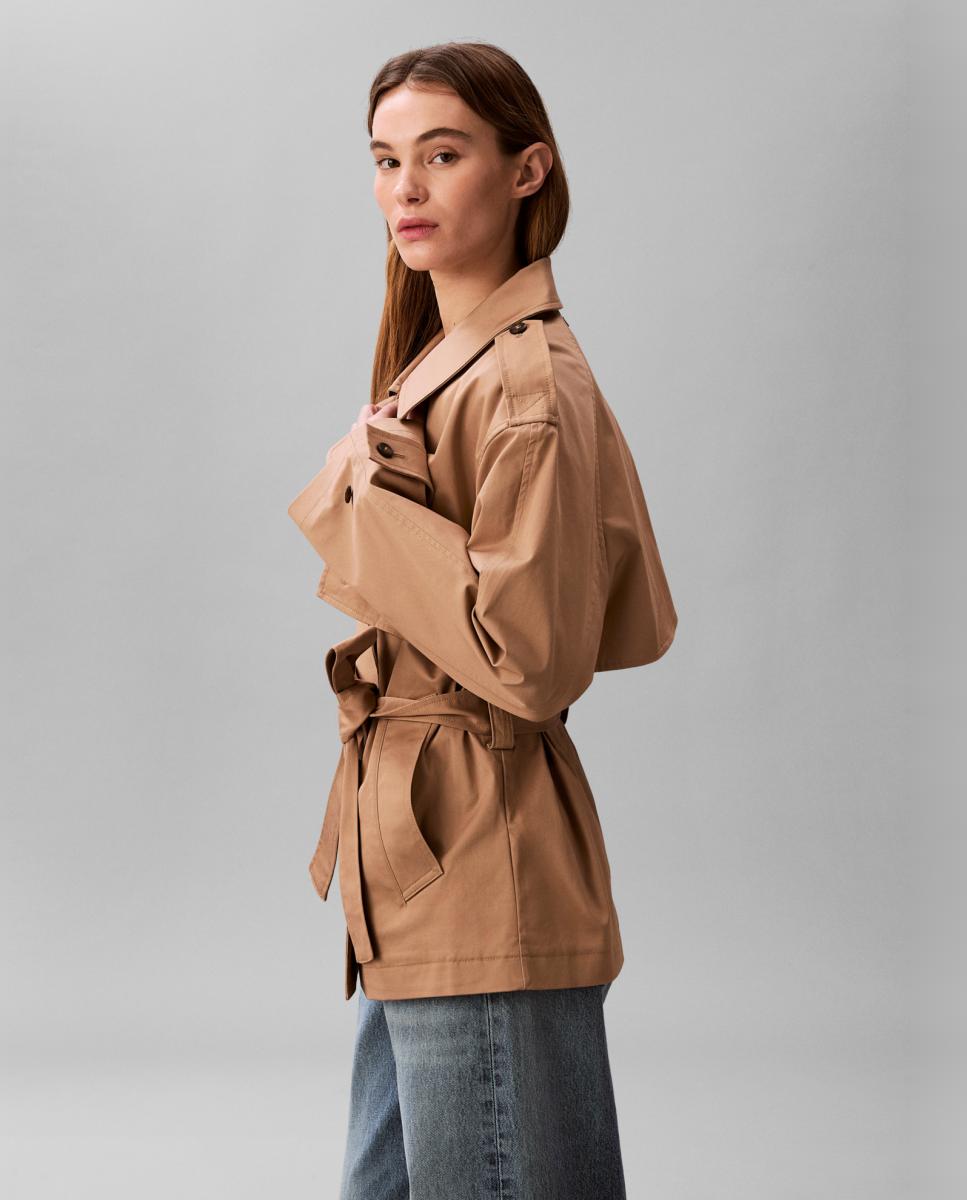 Gabardine com cinto Camel-3