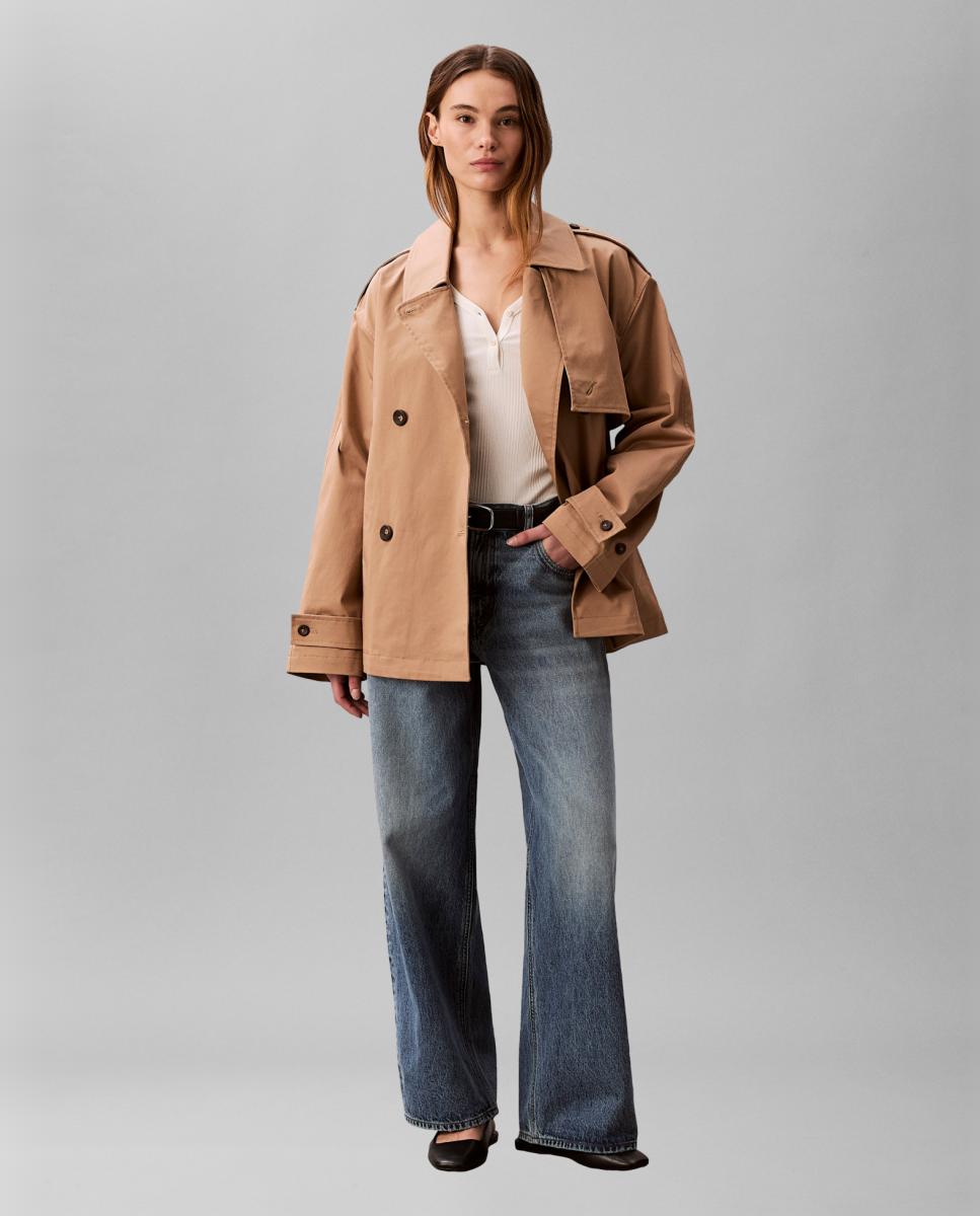 Gabardine com cinto Camel-4