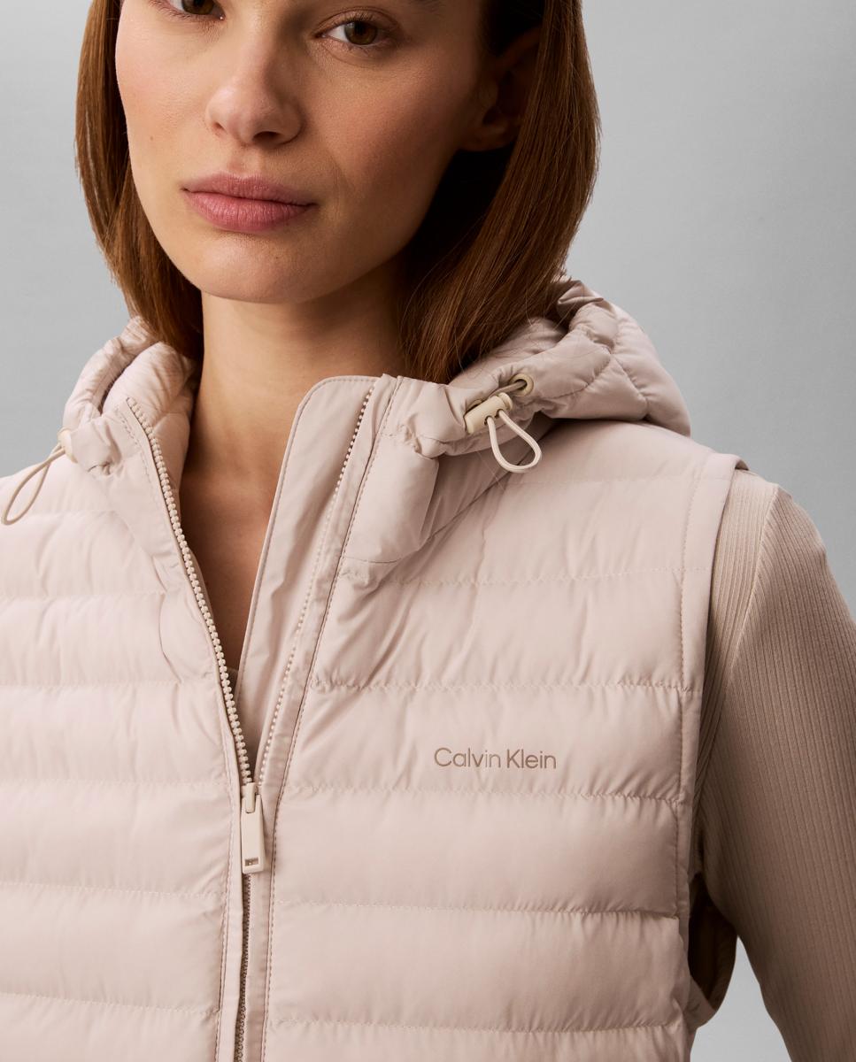 Colete Puffer com Capuz Branco-3