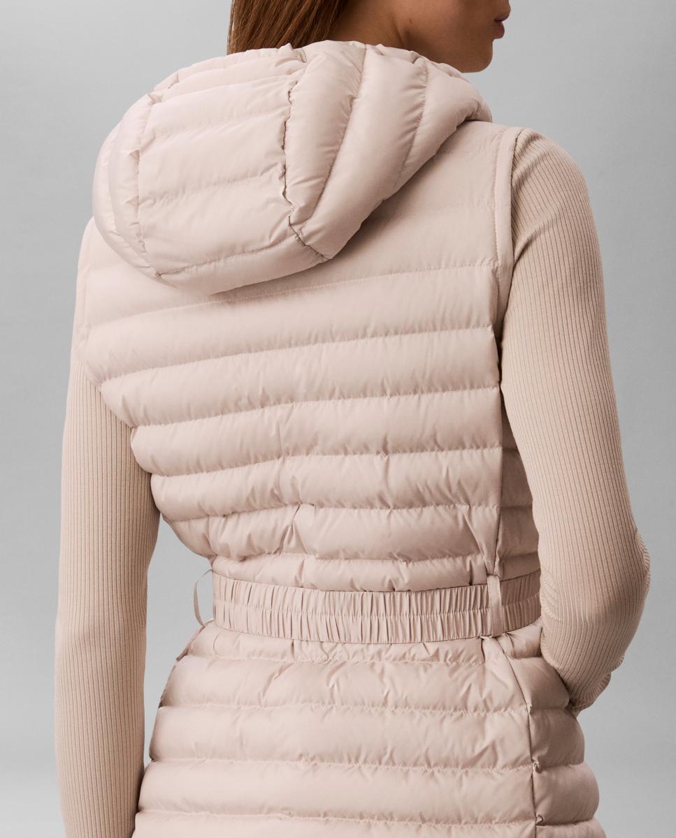 Colete Puffer com Capuz Branco-4