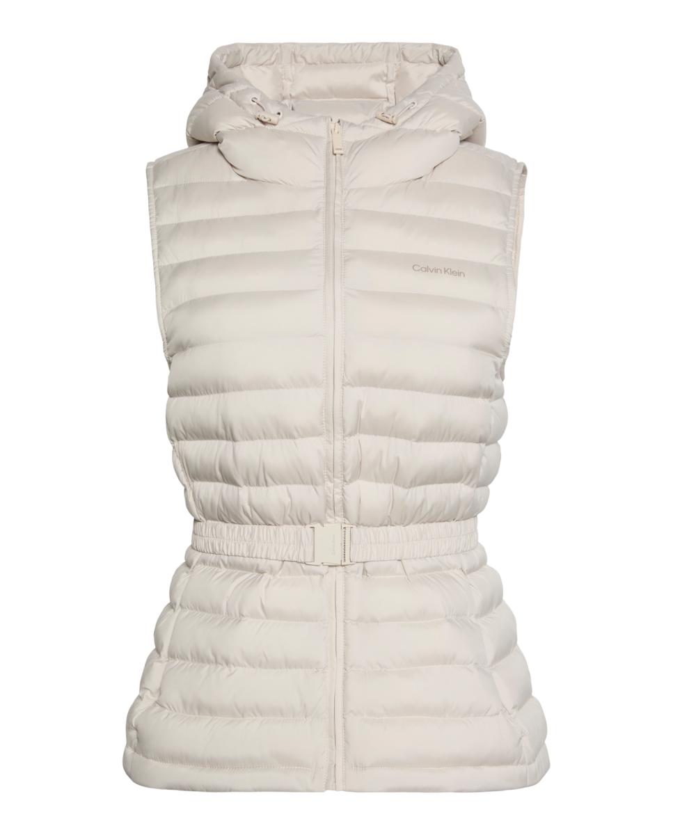 Colete Puffer com Capuz Branco-5