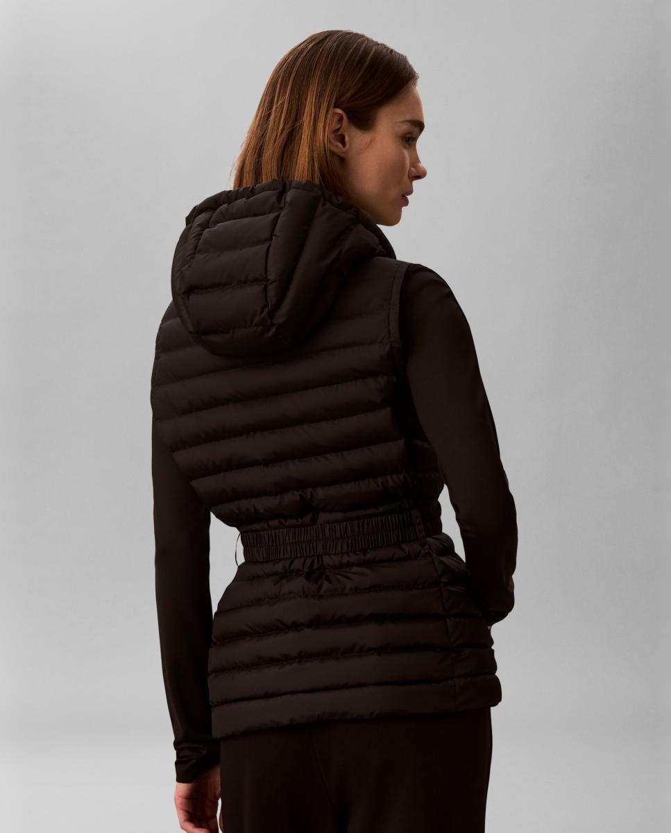 Colete Puffer com Capuz Preto-2