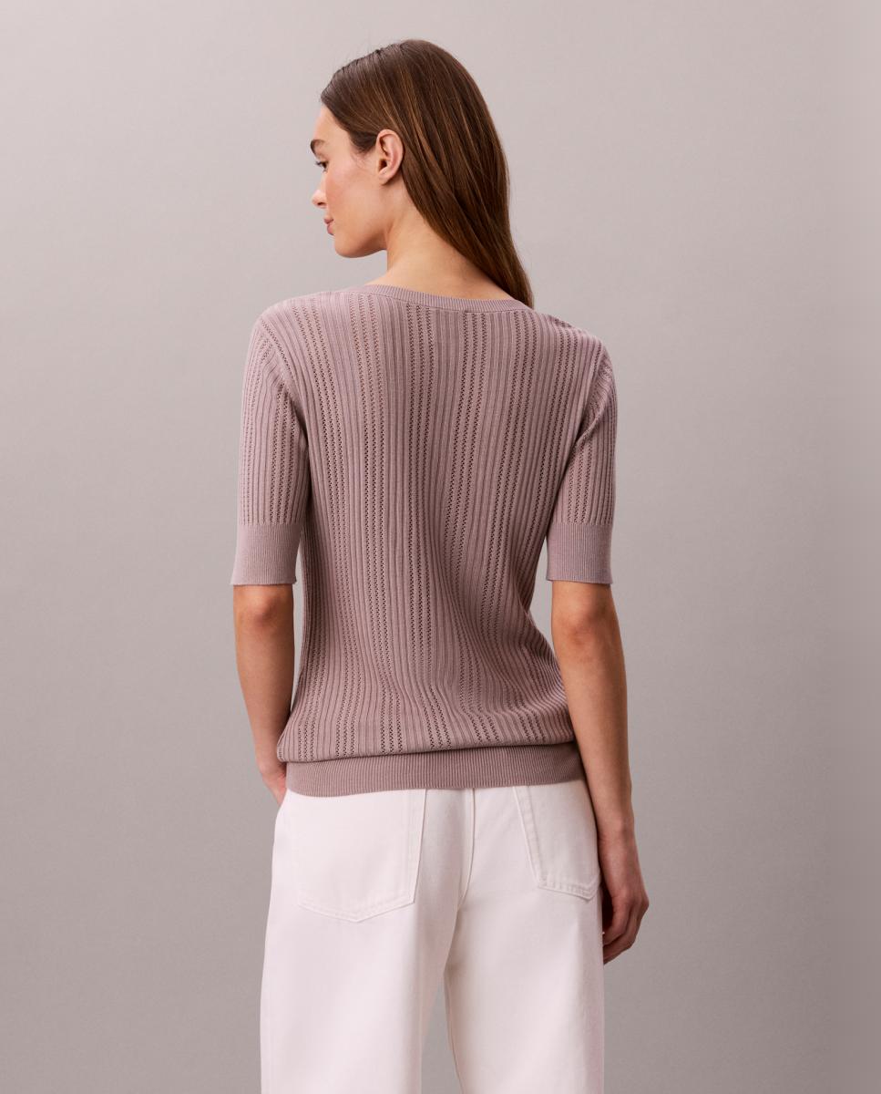 Camisola de Malha Fina Taupe-3