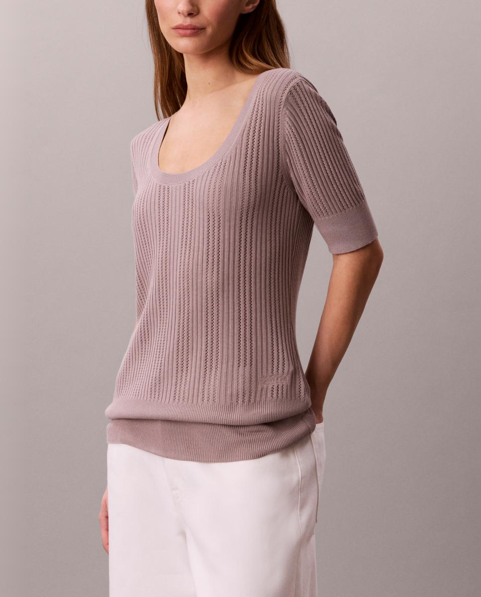 Camisola de Malha Fina Taupe-4
