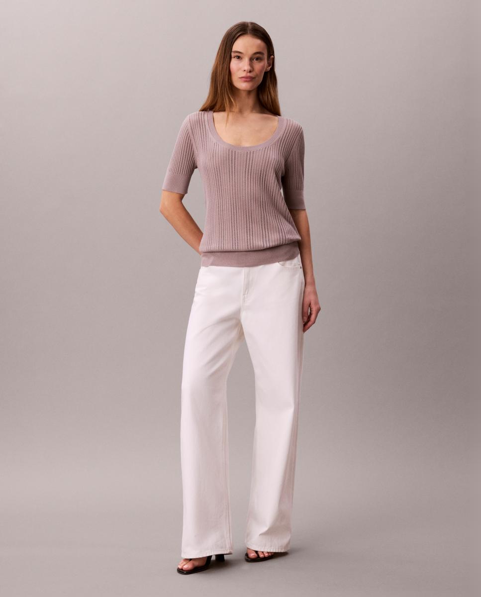 Camisola de Malha Fina Taupe-5