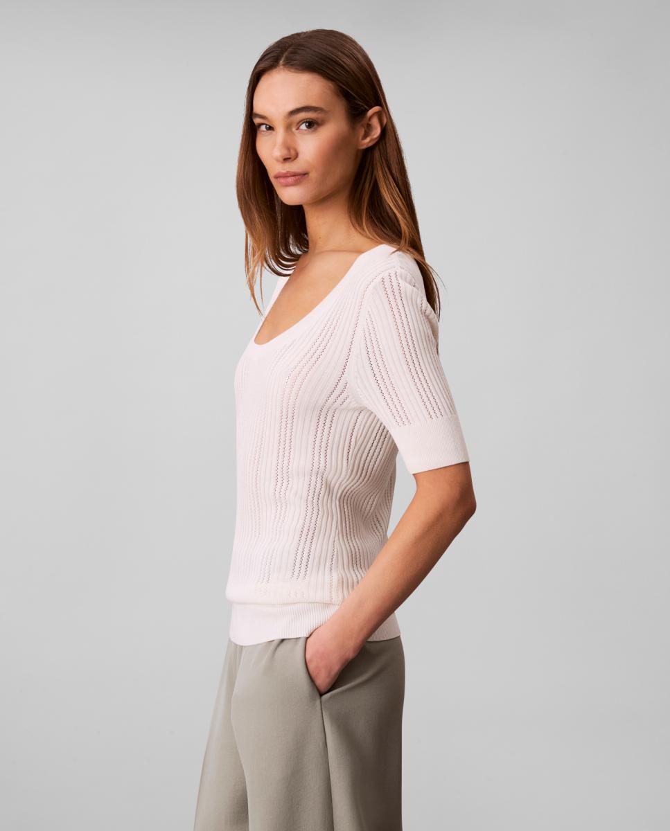 Camisola de Malha Fina Branco-4