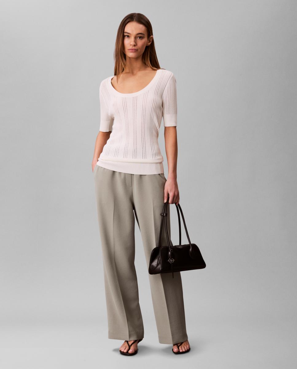 Camisola de Malha Fina Branco-6