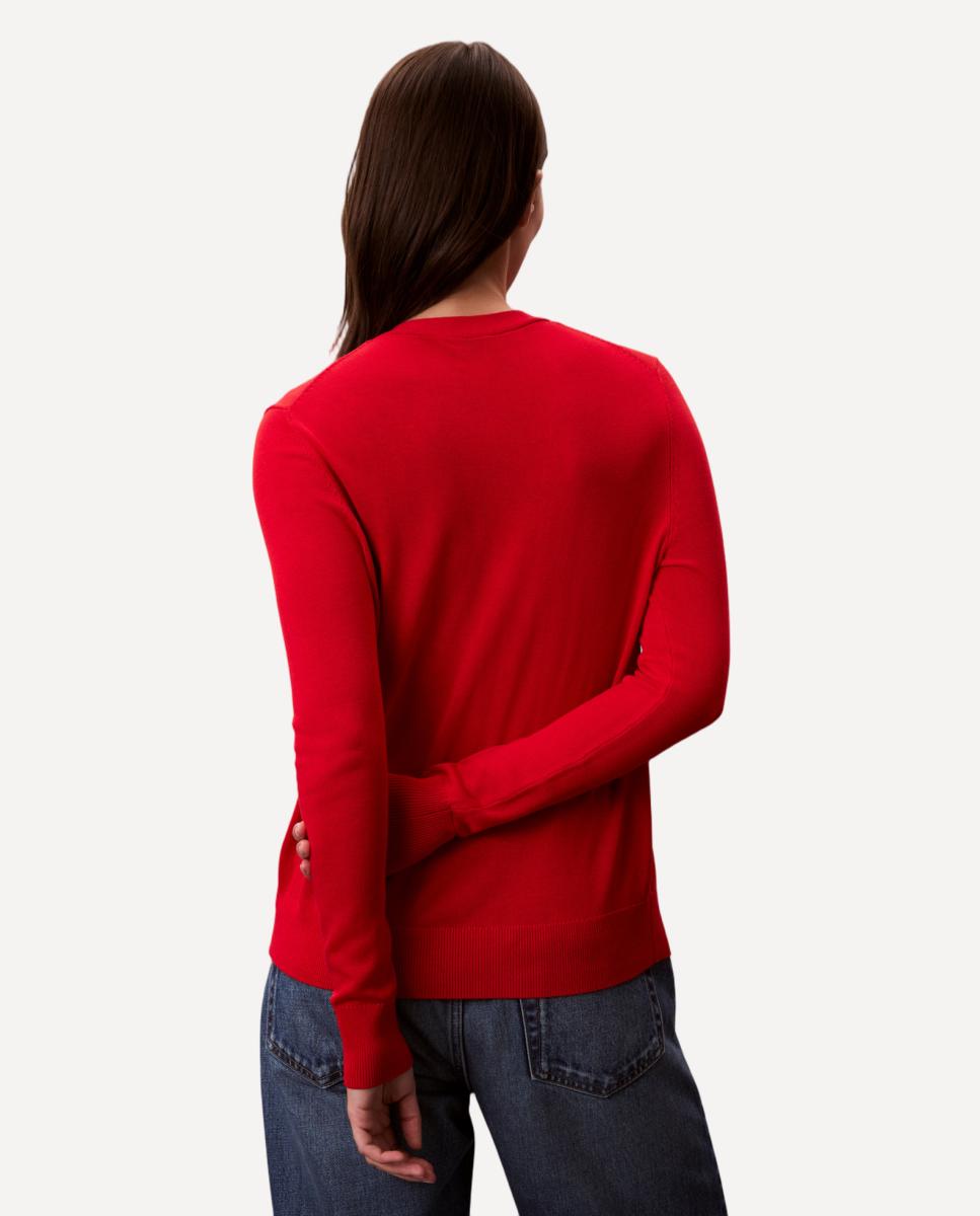 Cardigan de Viscose Fino Vermelho-3