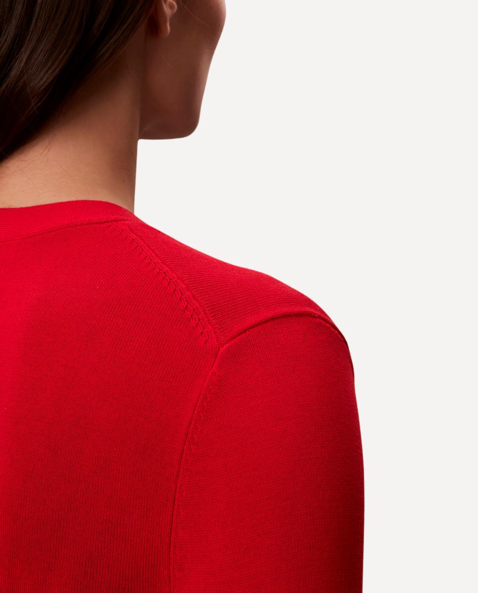 Cardigan de Viscose Fino Vermelho-5