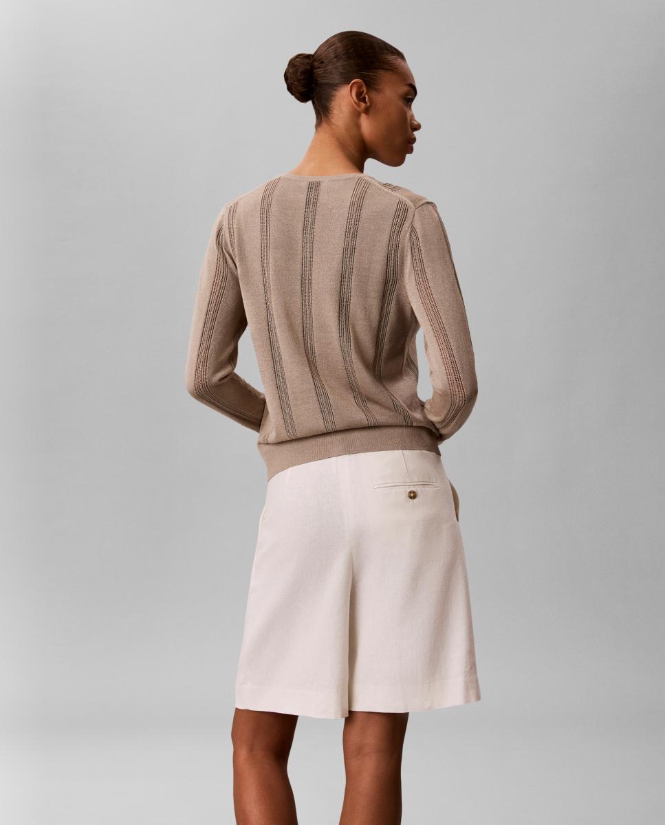 Cardigan de Linho Castanho-2