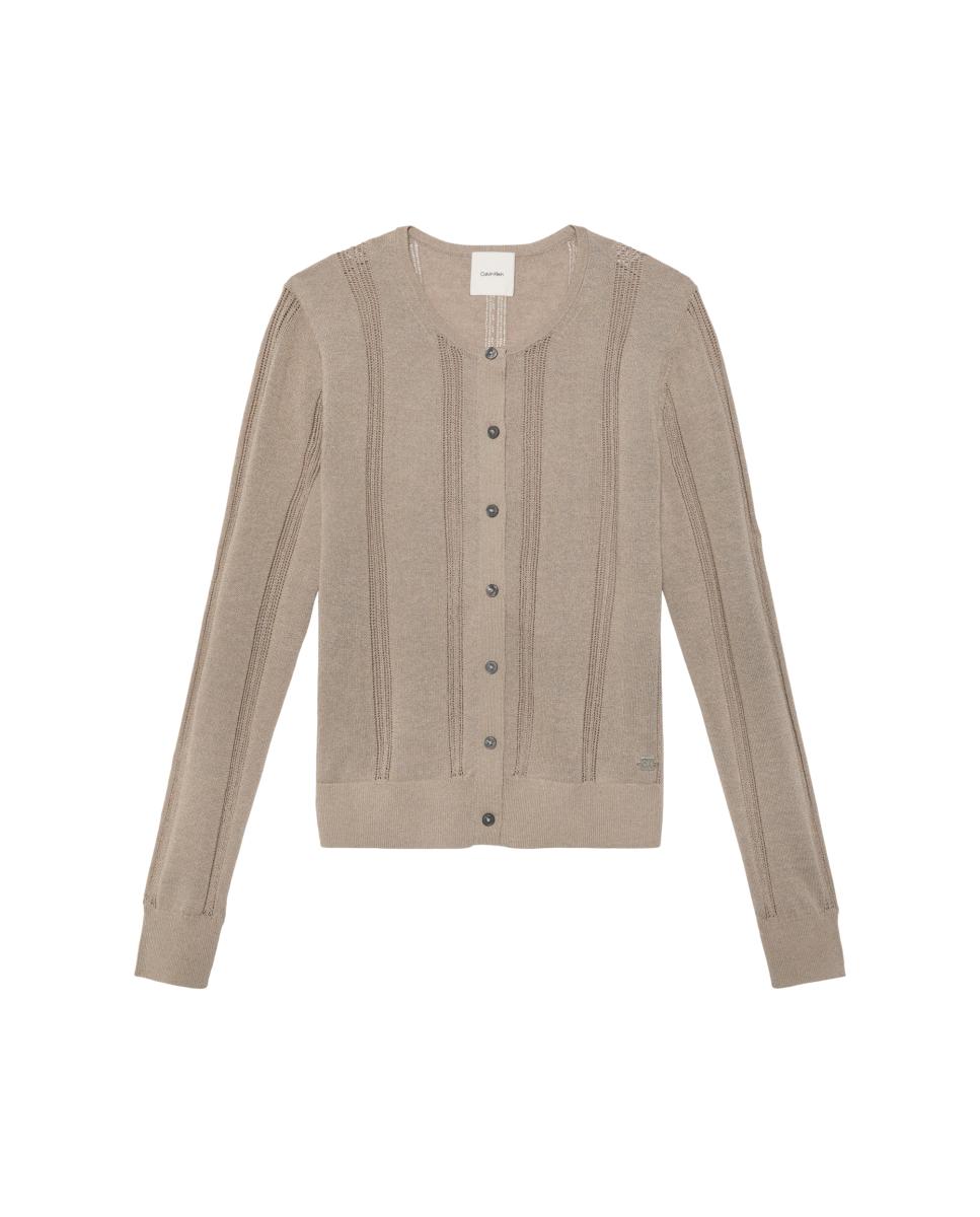 Cardigan de Linho Castanho-5