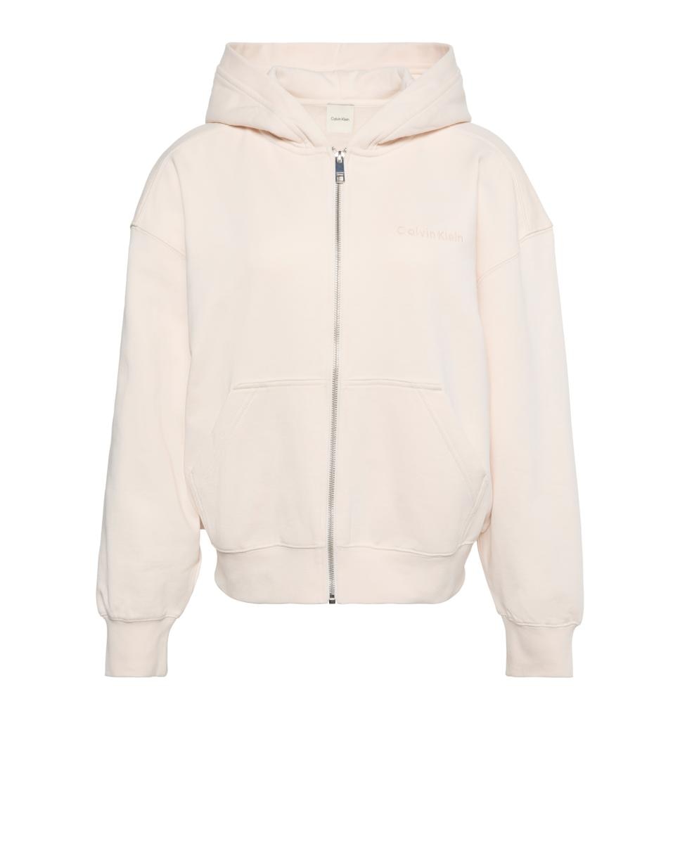 Sweatshirt de Felpa com Fecho de Correr Branco-5