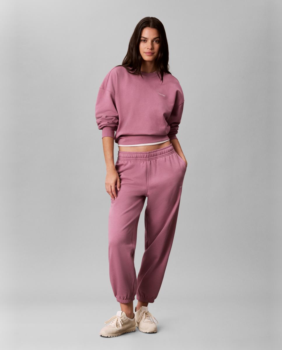 Sweatshirt de Felpa com Decote Redondo Lilás-5