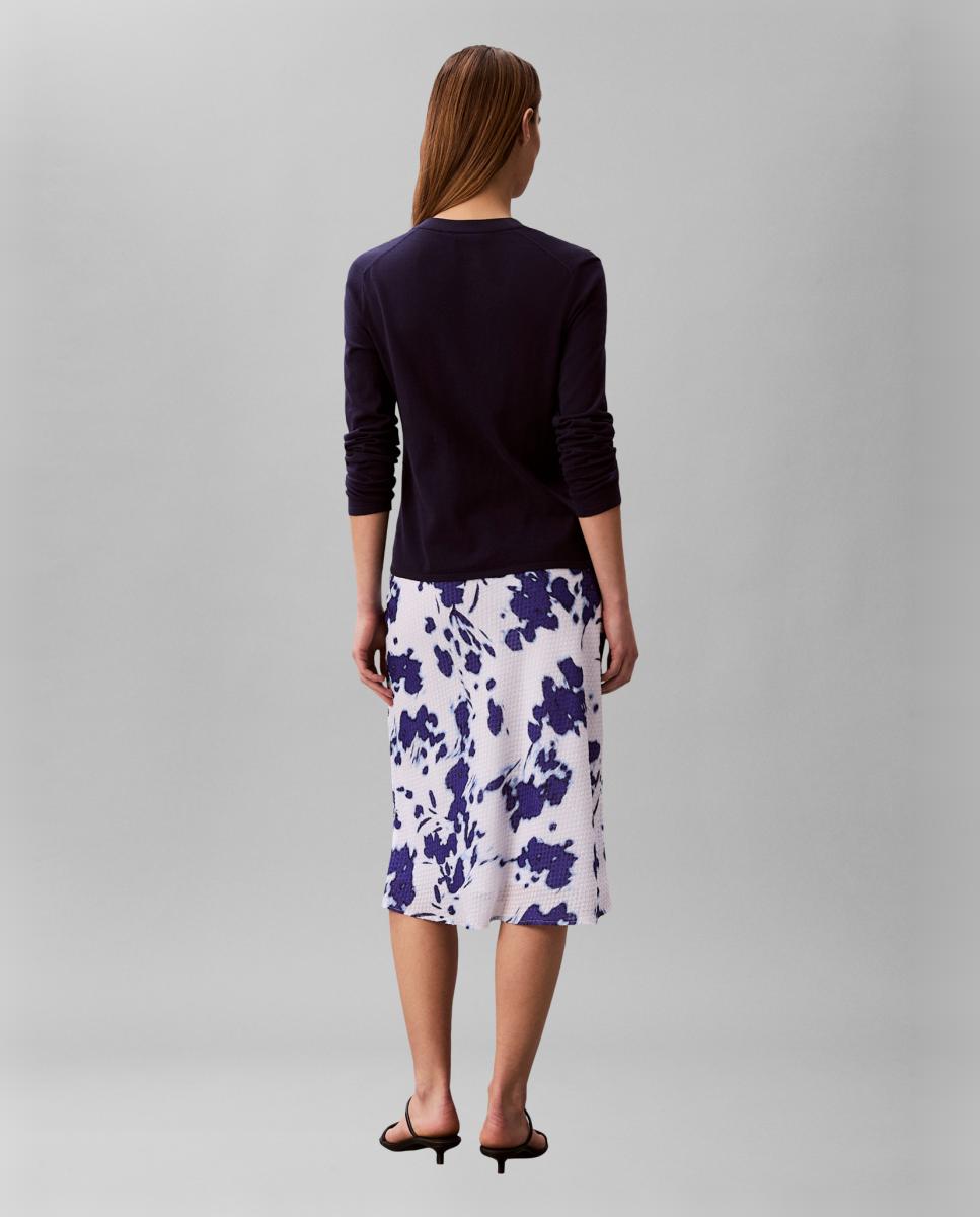 Saia midi estampada Branco-2