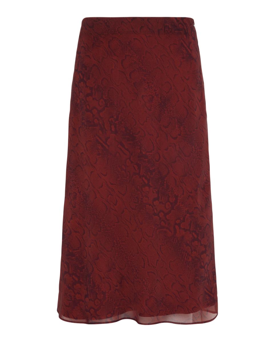 Imagen 6 de Falda de mujer midi gasa estampada - Calvin Klein - Marrón oscuro Marrón oscuro
