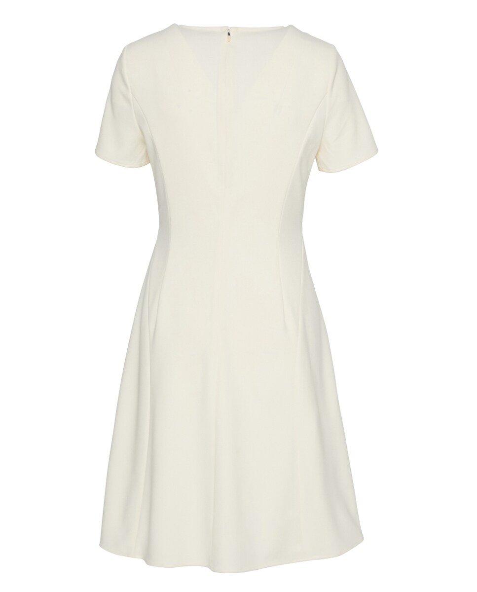 Vestido de Corte A com Manga Curta Cru-2