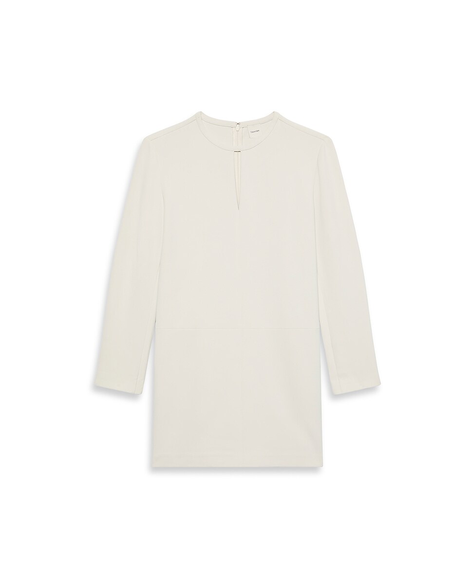 Vestido Curto de Crepe Branco-7