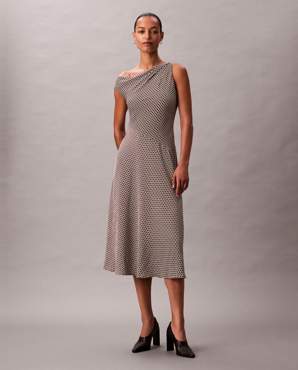 Vestido de Crepe Castanho-1