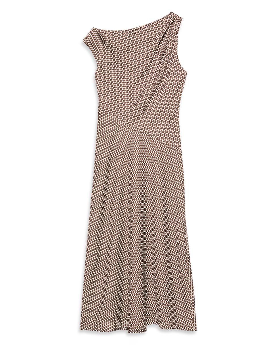 Vestido de Crepe Castanho-6