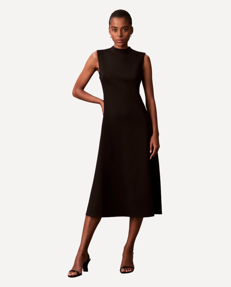 Calvin Klein - Vestido de mujer ajustado y acampanado scuba.