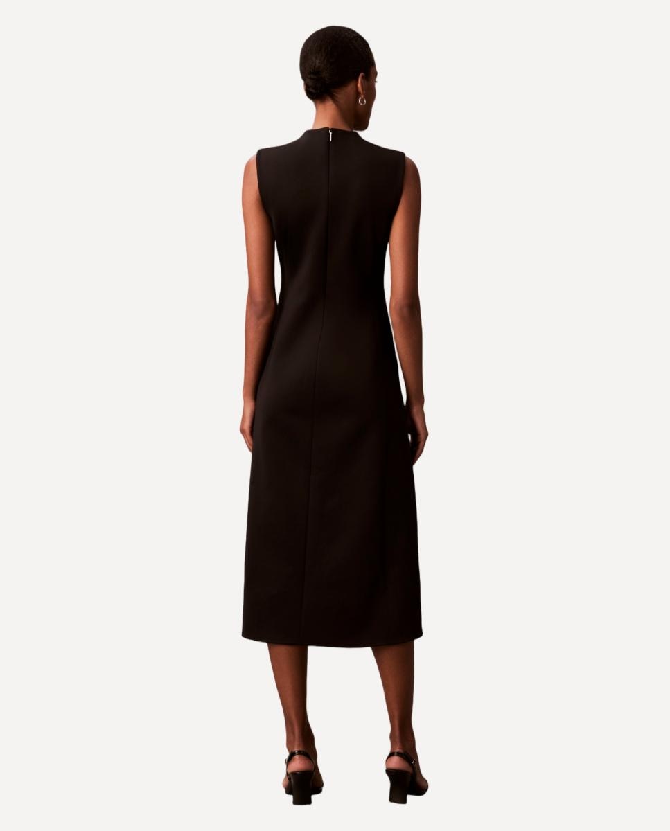 Vestido Justo e em Forma de Sino Scuba Preto-2