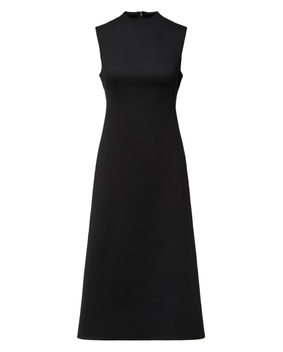 Vestido Justo e em Forma de Sino Scuba Preto-6