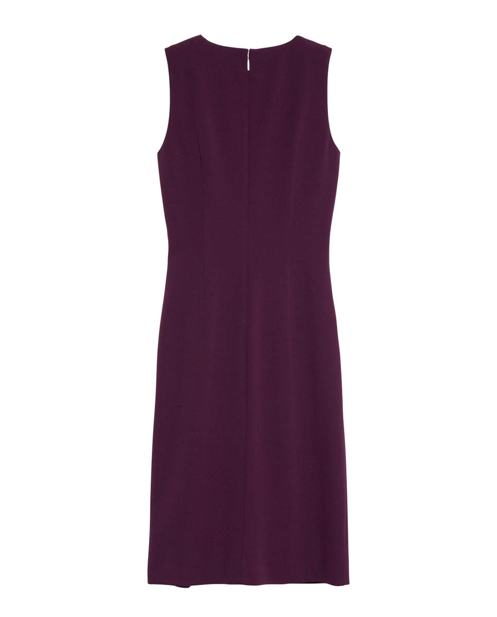 Vestido de Crepe sem Mangas Bordeaux-2