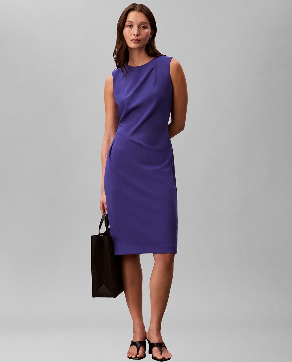 Calvin Klein - Vestido scuba de crepé midi.