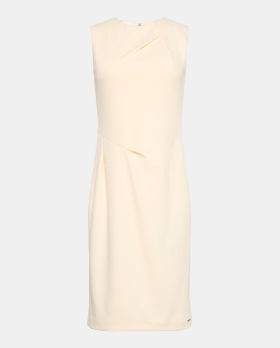Vestido Scuba de Crepe Midi Creme-6