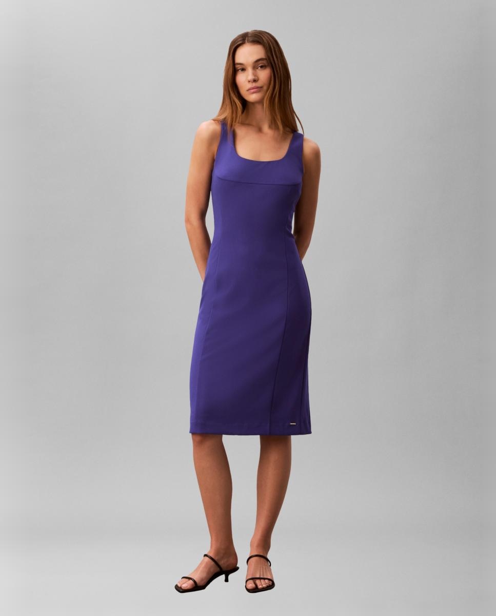 Imagem 0 de Vestido Scuba de Crepe com Alças