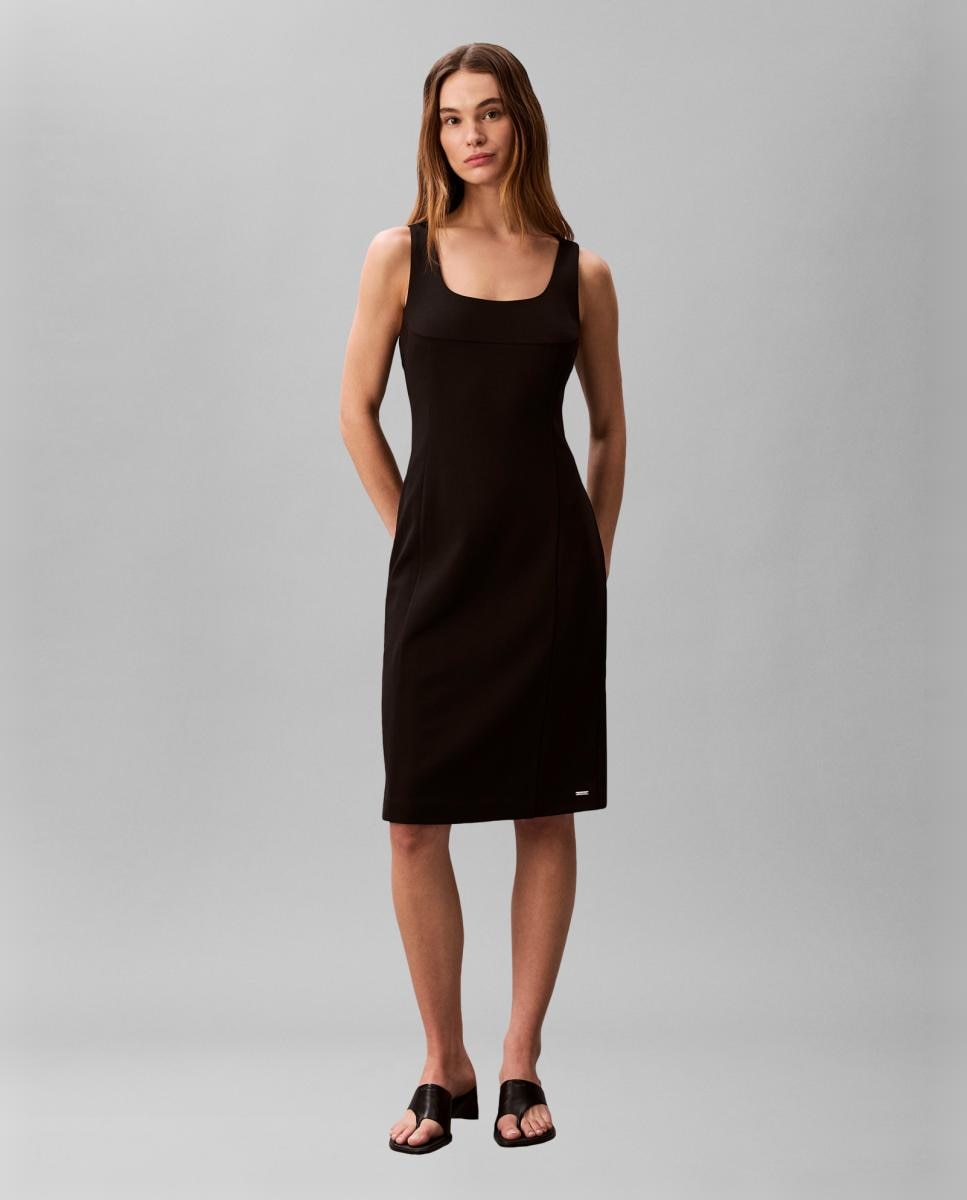 Imagem 0 de Vestido Scuba de Crepe com Alças