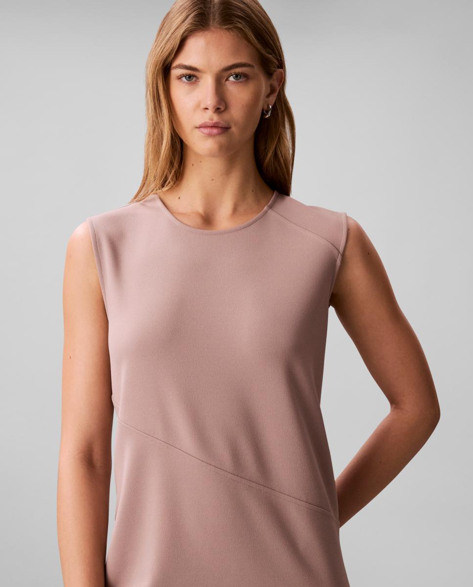 Vestido de crepe elástico Taupe-2