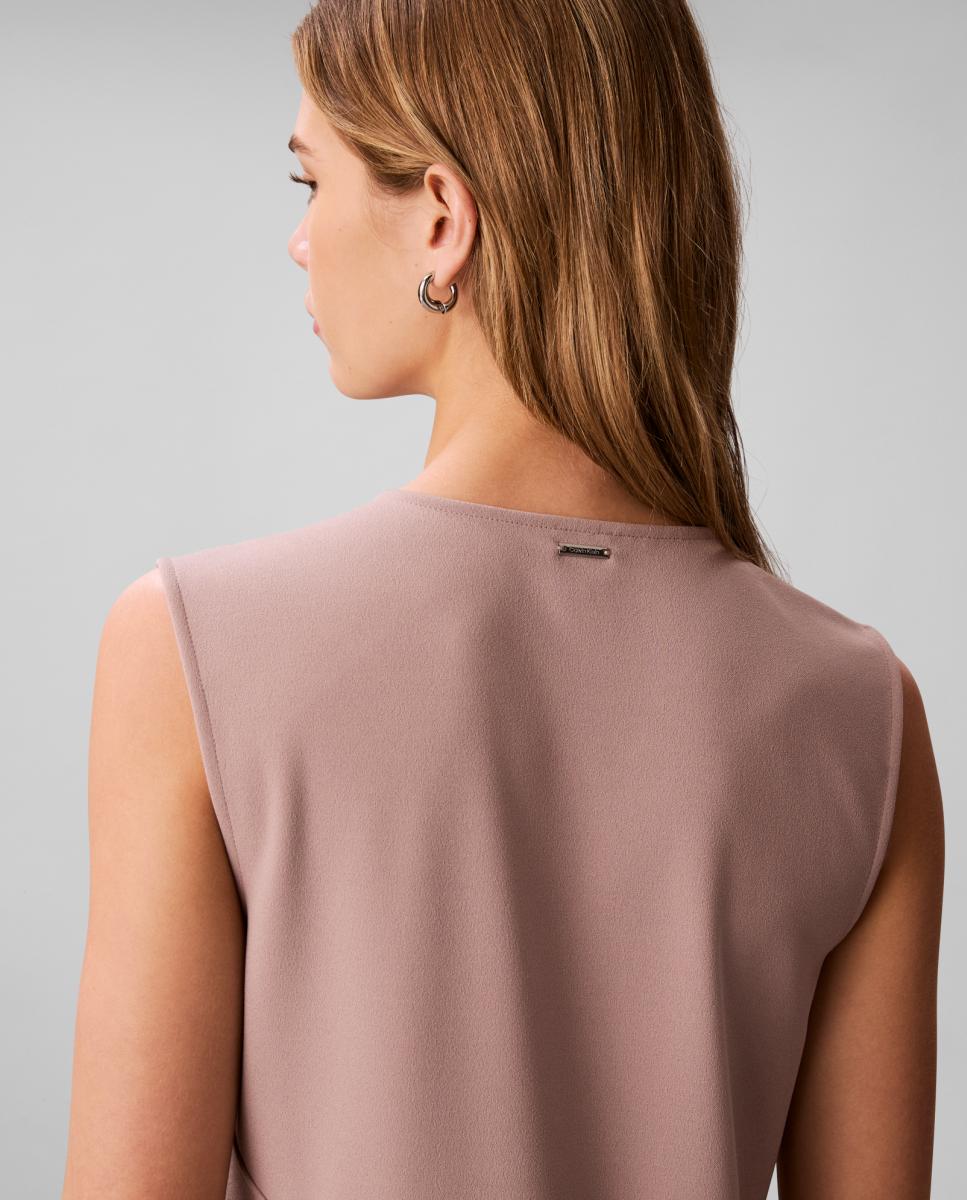 Vestido de crepe elástico Taupe-4