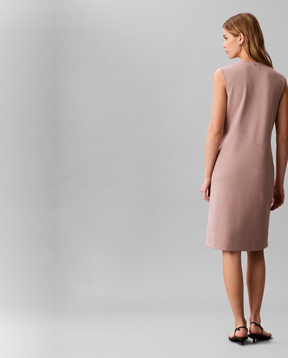 Vestido de crepe elástico Taupe-5