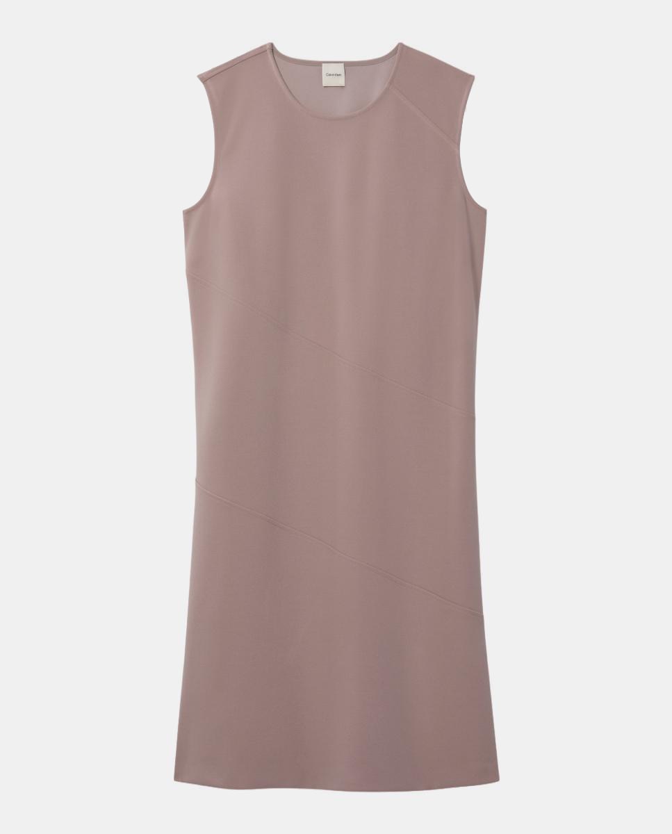 Vestido de crepe elástico Taupe-6