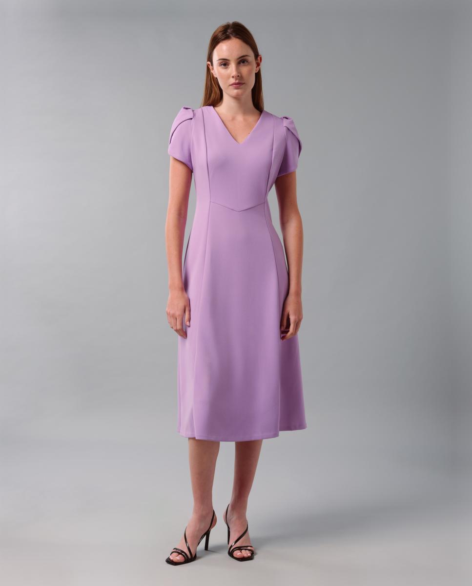 Calvin Klein - Vestido evasé con manga corta.