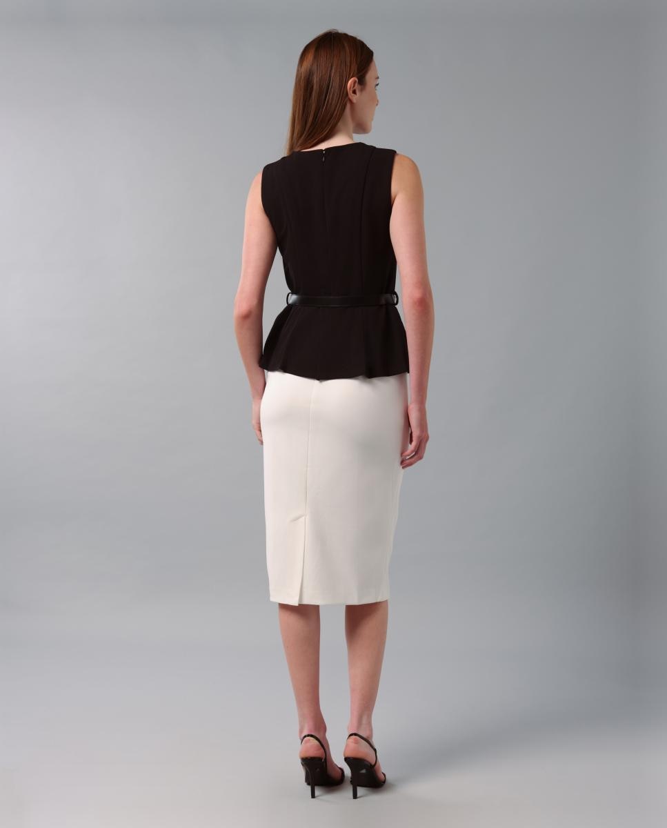 Vestido sem Mangas e com Cinto Multicolor-3