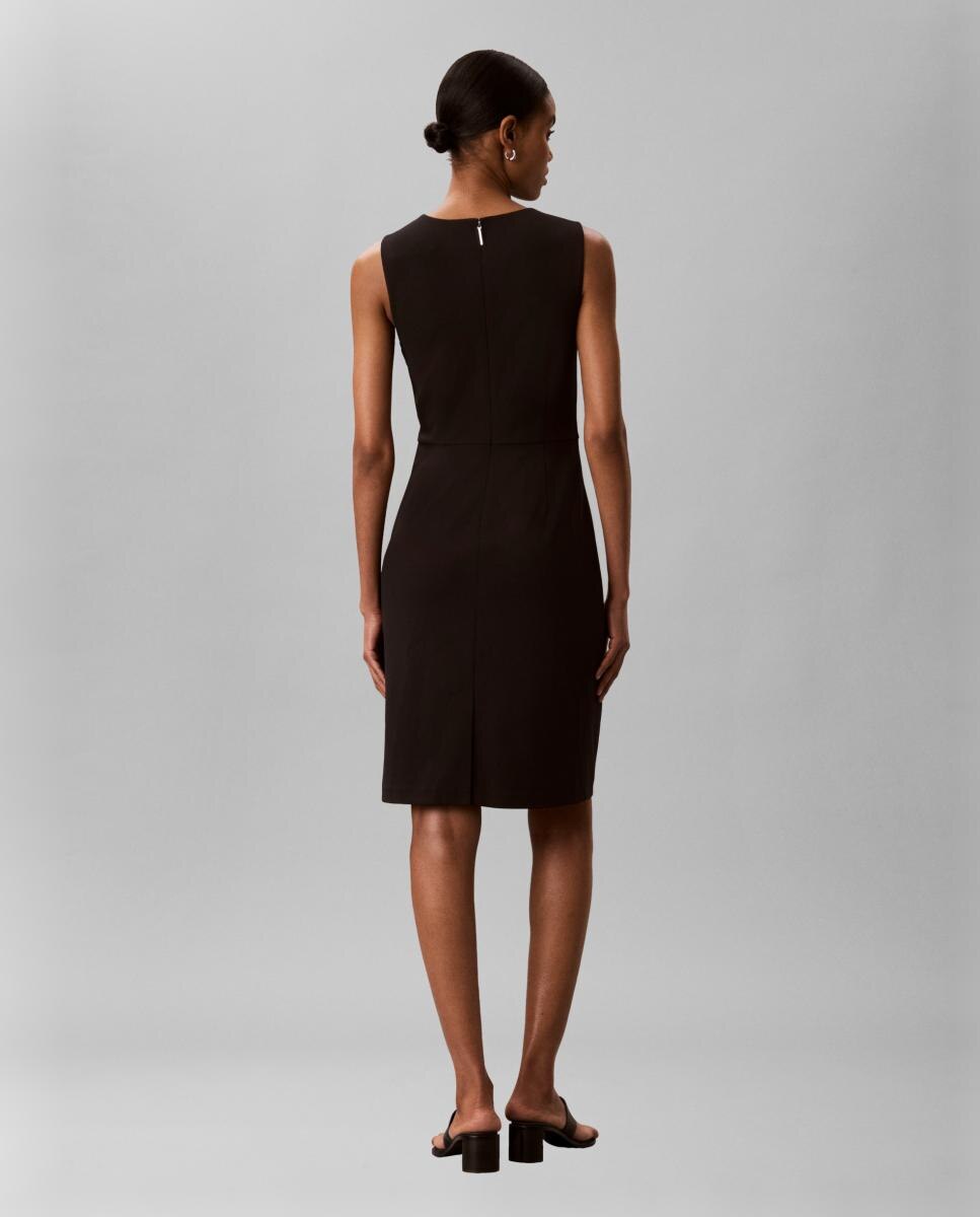 Vestido sem Mangas Scuba de Crepe Preto-2