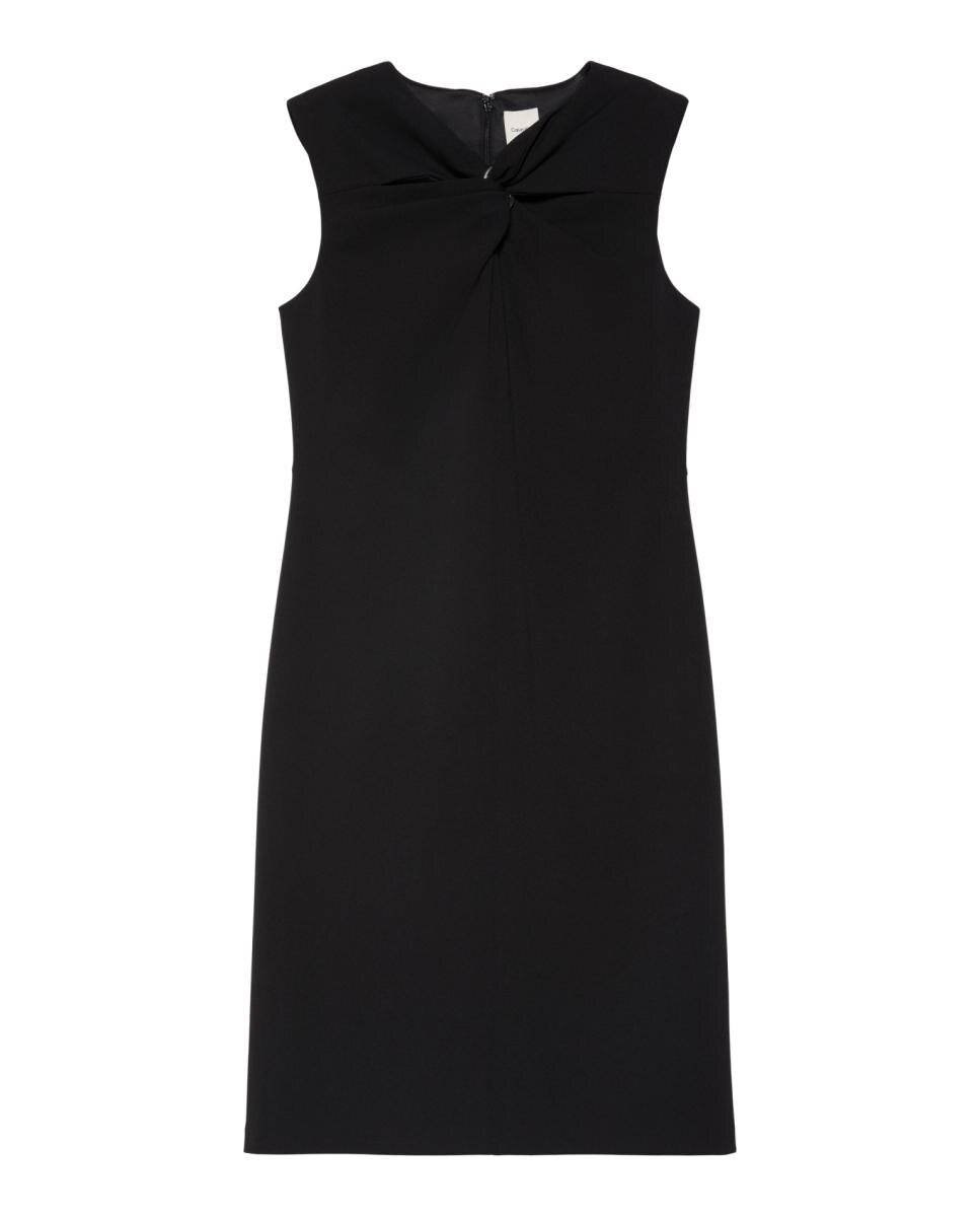 Vestido sem Mangas Scuba de Crepe Preto-5