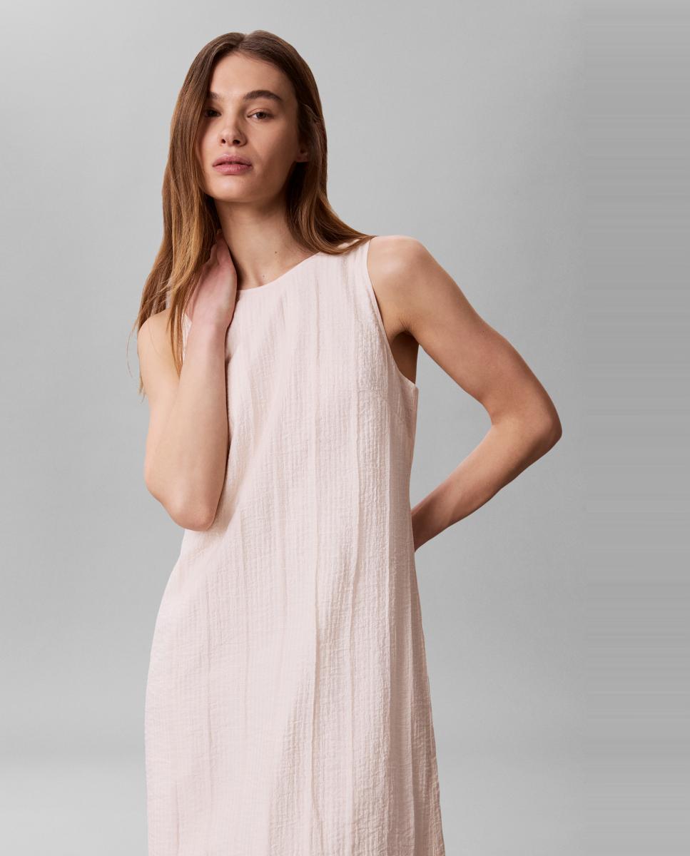 Imagem 0 de Vestido Regular de Viscose às Riscas