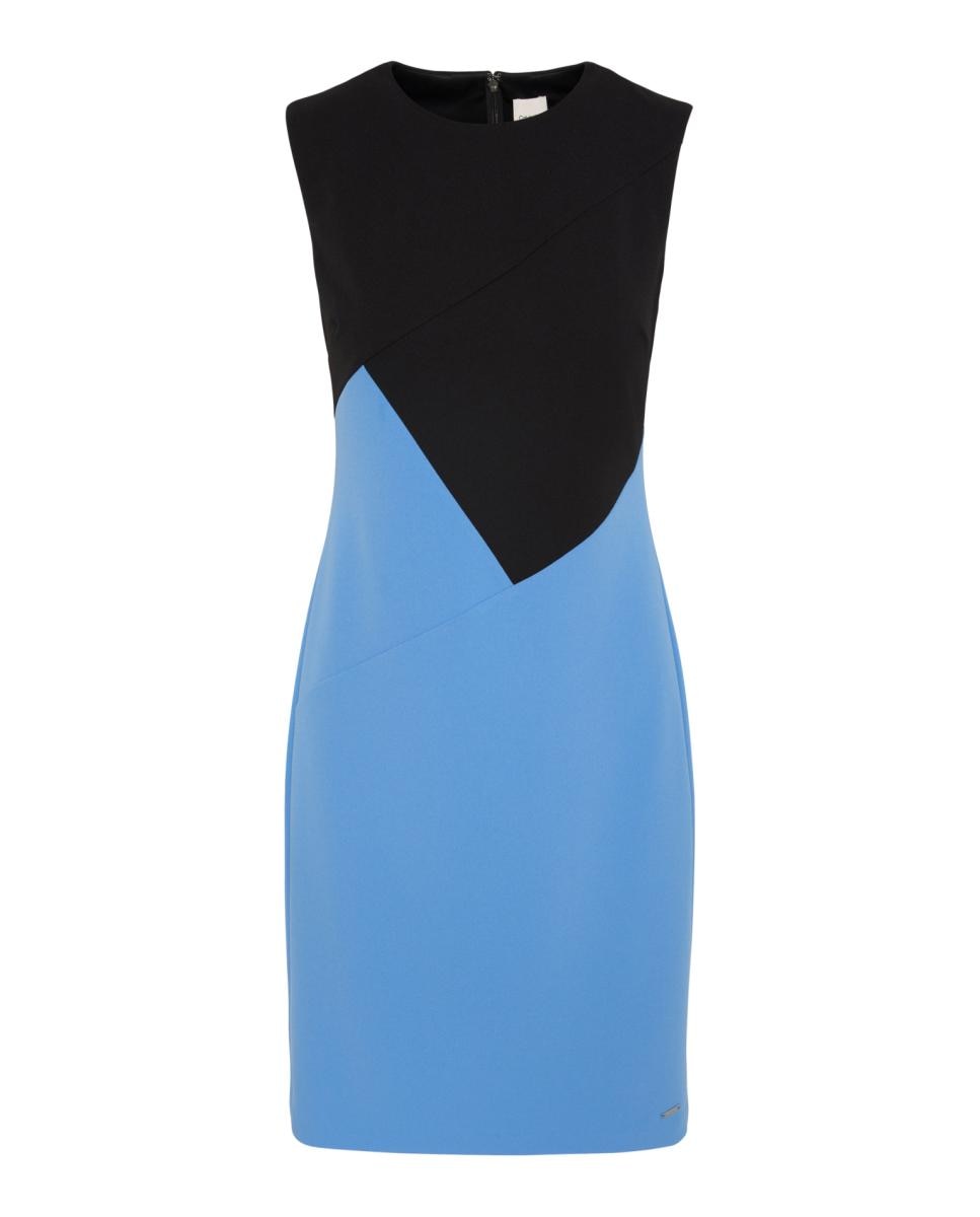 Vestido sem Mangas Scuba em Crepe com Color Block Multicolor-5