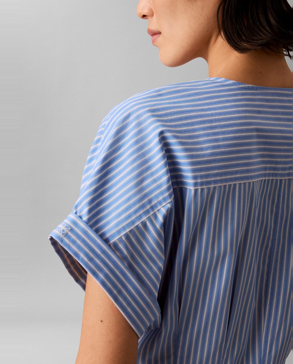 Vestido midi de popelina Azul-claro-4