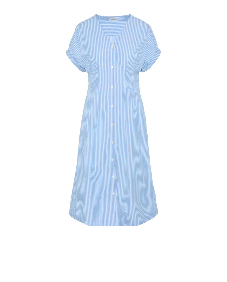 Vestido midi de popelina Azul-claro-6