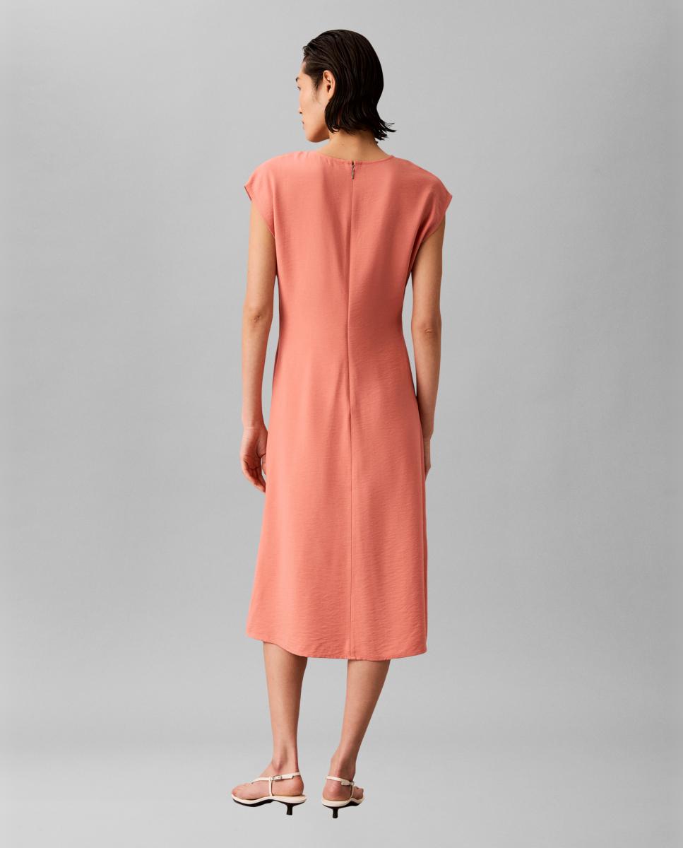Vestido Midi Drapeado Laranja-2