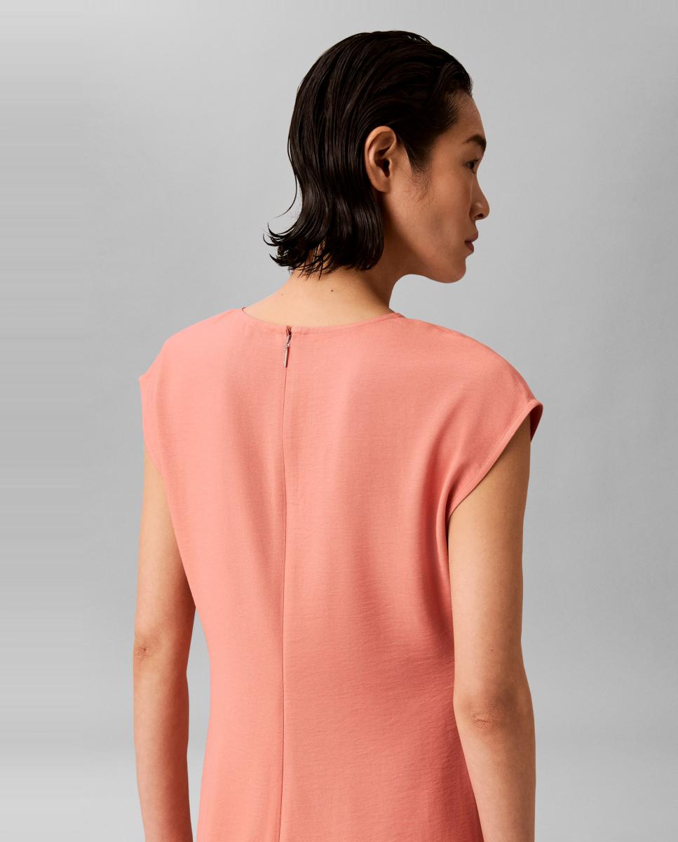Vestido Midi Drapeado Laranja-4