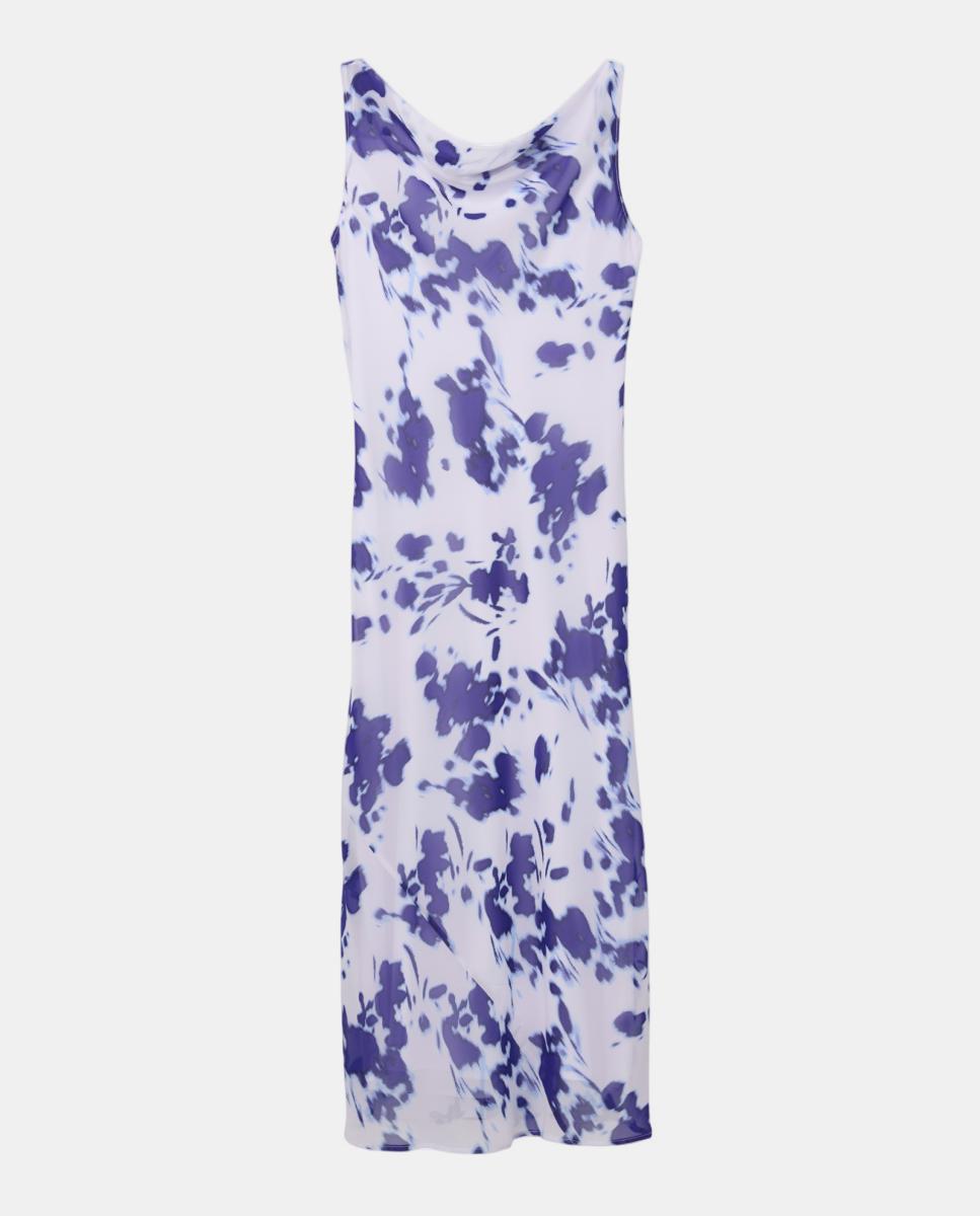 Vestido Maxi de Chiffon com Estampado Branco-7