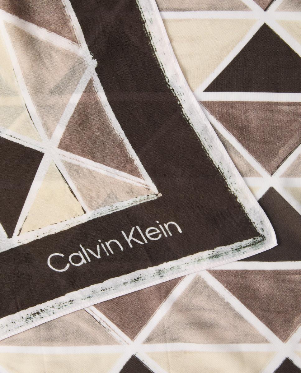 Pañuelo de mujer cuadrado estampado - Calvin Klein - Marrón Marrón-3