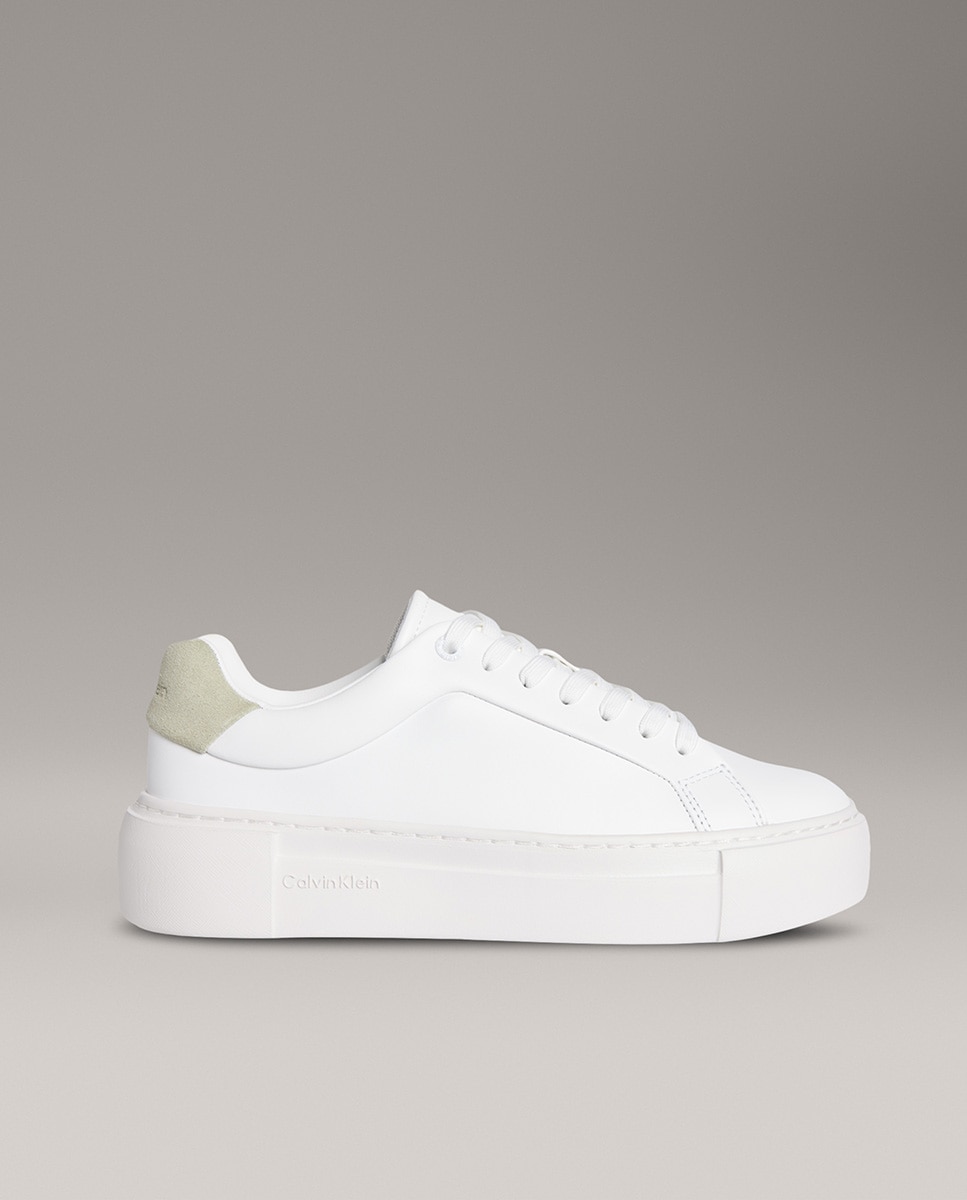 Calvin Klein - Zapatillas de mujer en piel con plataforma.